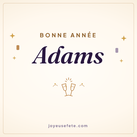 Image carrée « Bonne année Adams » pour WhatsApp