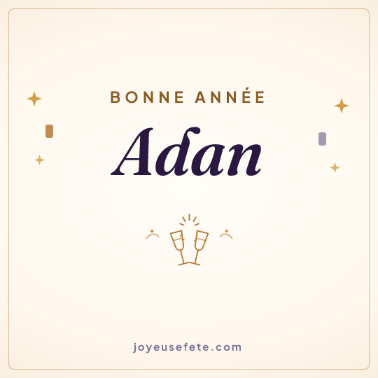 Image carrée « Bonne année Adan » pour WhatsApp