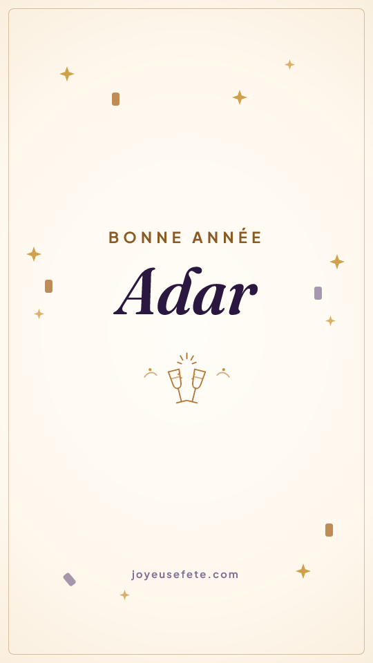 Image « Bonne année Adar » au format story