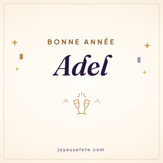 Image carrée « Bonne année Adel » pour WhatsApp