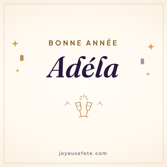 Image carrée « Bonne année Adéla » pour WhatsApp
