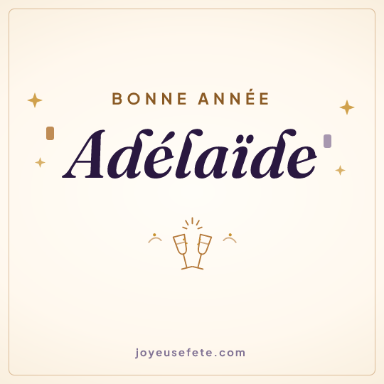 Image carrée « Bonne année Adélaïde » pour WhatsApp