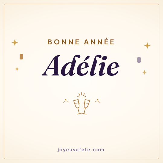 Image carrée « Bonne année Adélie » pour WhatsApp