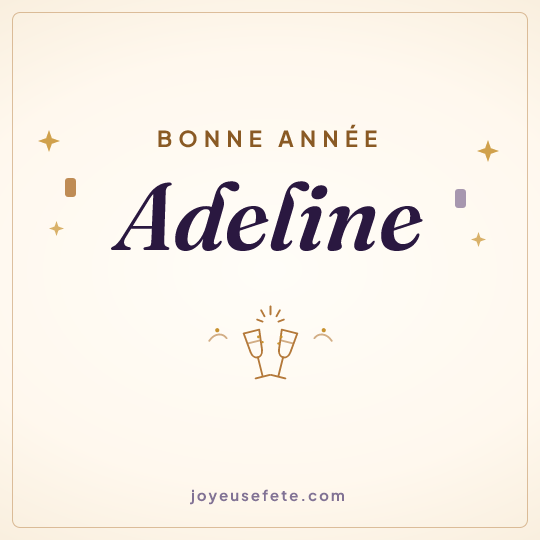 Image carrée « Bonne année Adeline » pour WhatsApp