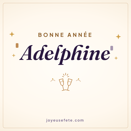 Image carrée « Bonne année Adelphine » pour WhatsApp