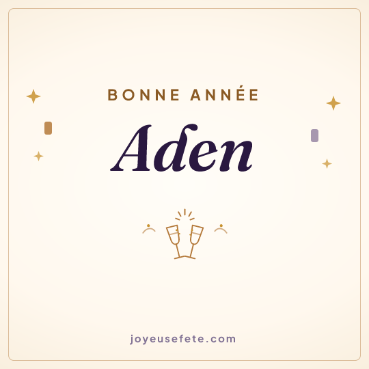 Image carrée « Bonne année Aden » pour WhatsApp