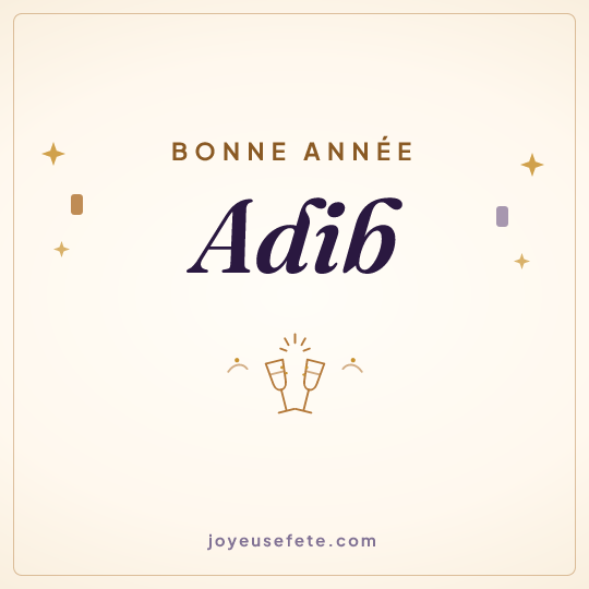Image carrée « Bonne année Adib » pour WhatsApp