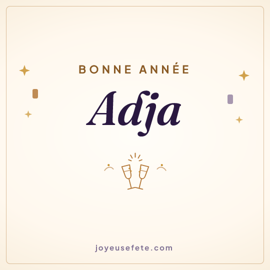 Image carrée « Bonne année Adja » pour WhatsApp