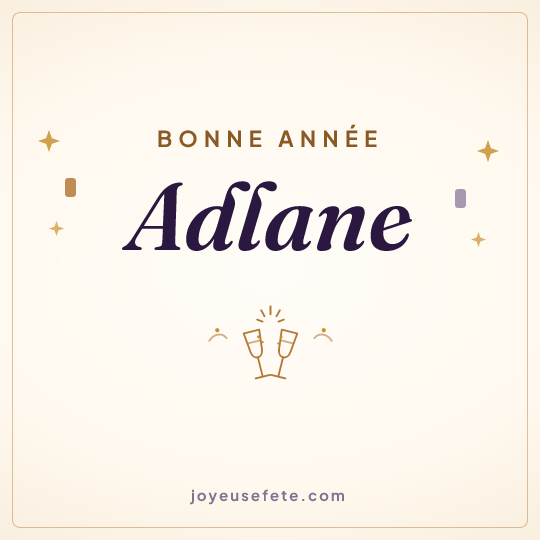 Image carrée « Bonne année Adlane » pour WhatsApp