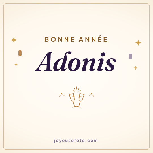Image carrée « Bonne année Adonis » pour WhatsApp