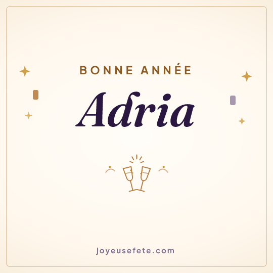 Image carrée « Bonne année Adria » pour WhatsApp