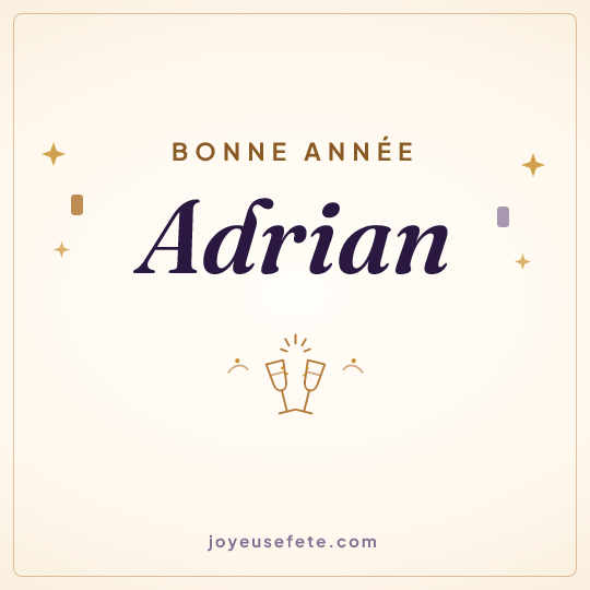 Image carrée « Bonne année Adrian » pour WhatsApp