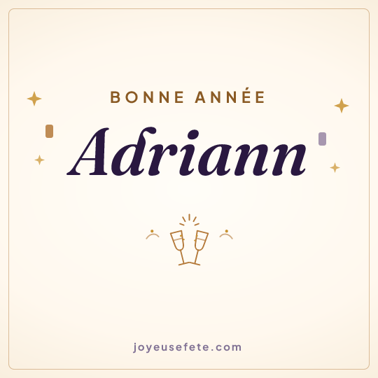 Image carrée « Bonne année Adriann » pour WhatsApp