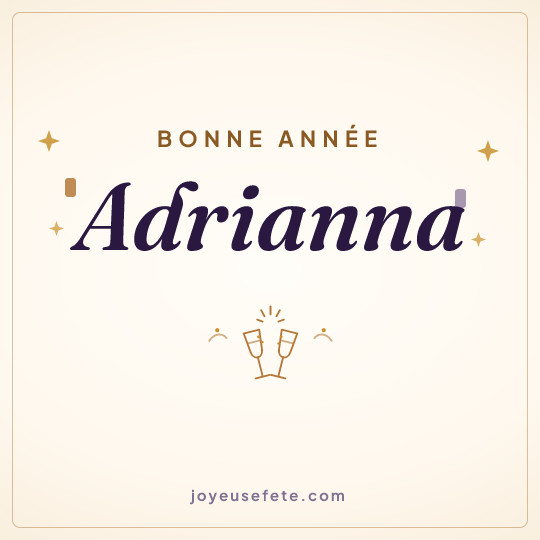 Image carrée « Bonne année Adrianna » pour WhatsApp