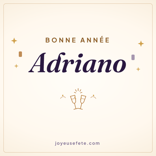 Image carrée « Bonne année Adriano » pour WhatsApp