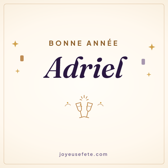 Image carrée « Bonne année Adriel » pour WhatsApp