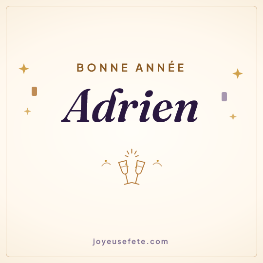 Image carrée « Bonne année Adrien » pour WhatsApp