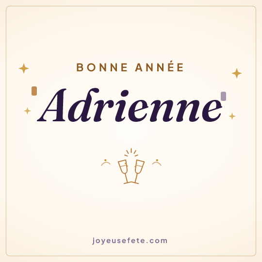 Image carrée « Bonne année Adrienne » pour WhatsApp