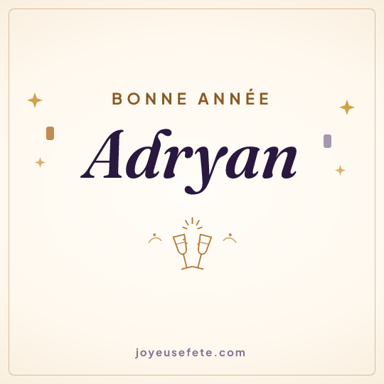 Image carrée « Bonne année Adryan » pour WhatsApp