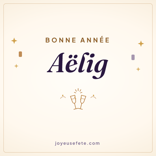 Image carrée « Bonne année Aëlig » pour WhatsApp