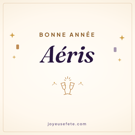 Image carrée « Bonne année Aéris » pour WhatsApp