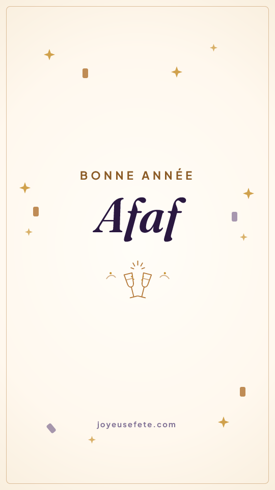 Image « Bonne année Afaf » au format story