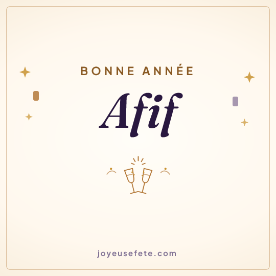 Image carrée « Bonne année Afif » pour WhatsApp