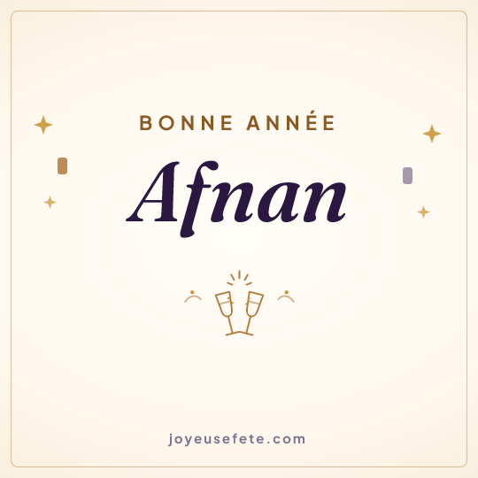 Image carrée « Bonne année Afnan » pour WhatsApp