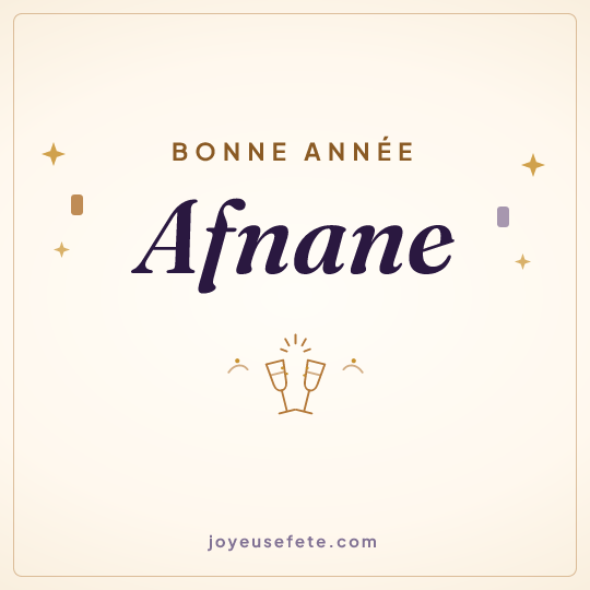 Image carrée « Bonne année Afnane » pour WhatsApp