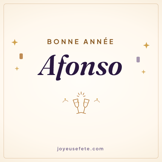 Image carrée « Bonne année Afonso » pour WhatsApp