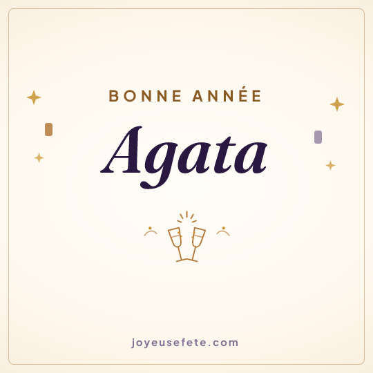 Image carrée « Bonne année Agata » pour WhatsApp