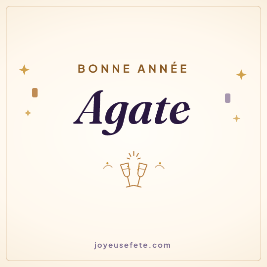 Image carrée « Bonne année Agate » pour WhatsApp