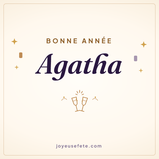 Image carrée « Bonne année Agatha » pour WhatsApp