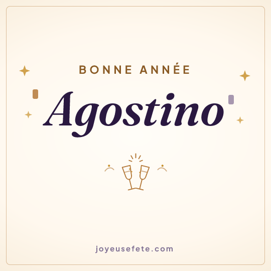 Image carrée « Bonne année Agostino » pour WhatsApp