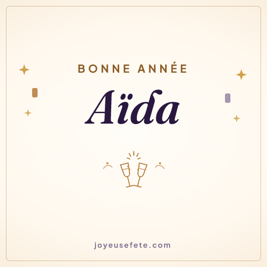 Image carrée « Bonne année Aïda » pour WhatsApp