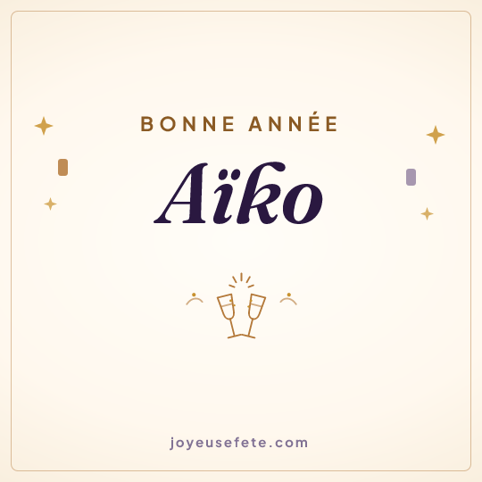 Image carrée « Bonne année Aïko » pour WhatsApp