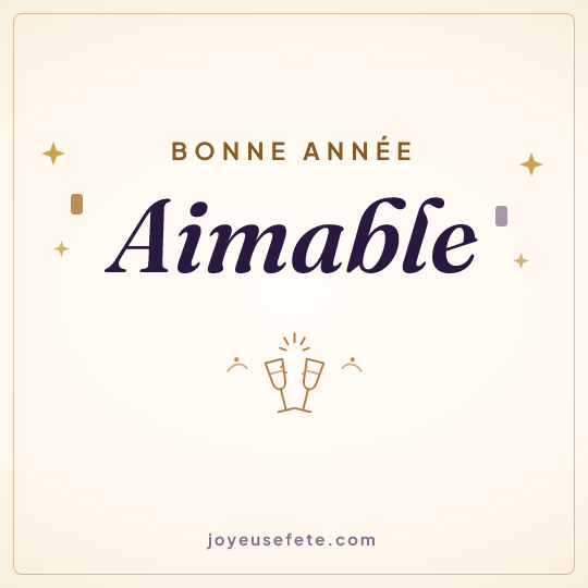 Image carrée « Bonne année Aimable » pour WhatsApp