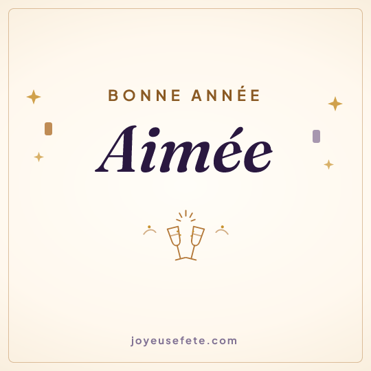 Image carrée « Bonne année Aimée » pour WhatsApp