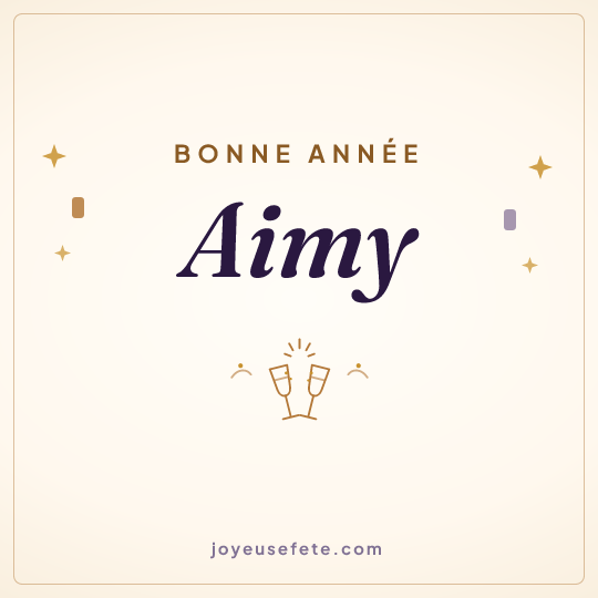 Image carrée « Bonne année Aimy » pour WhatsApp