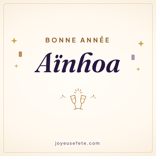 Image carrée « Bonne année Aïnhoa » pour WhatsApp