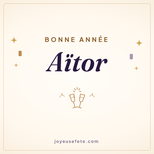 Image carrée « Bonne année Aïtor » pour WhatsApp