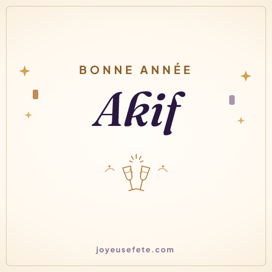 Image carrée « Bonne année Akif » pour WhatsApp