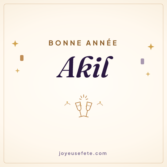 Image carrée « Bonne année Akil » pour WhatsApp