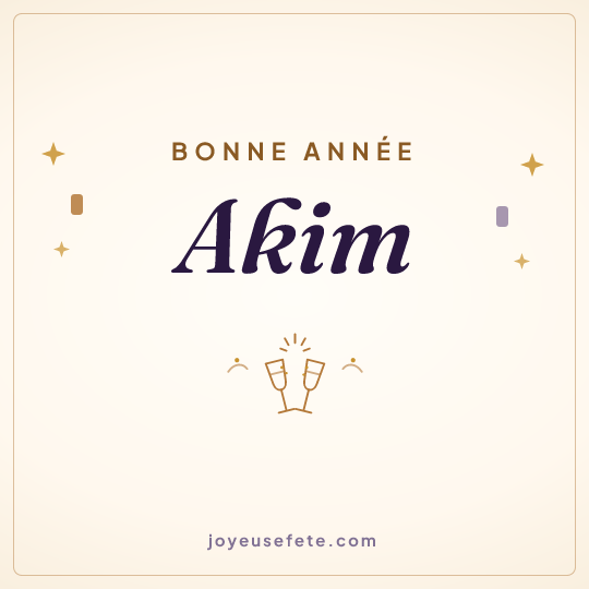 Image carrée « Bonne année Akim » pour WhatsApp