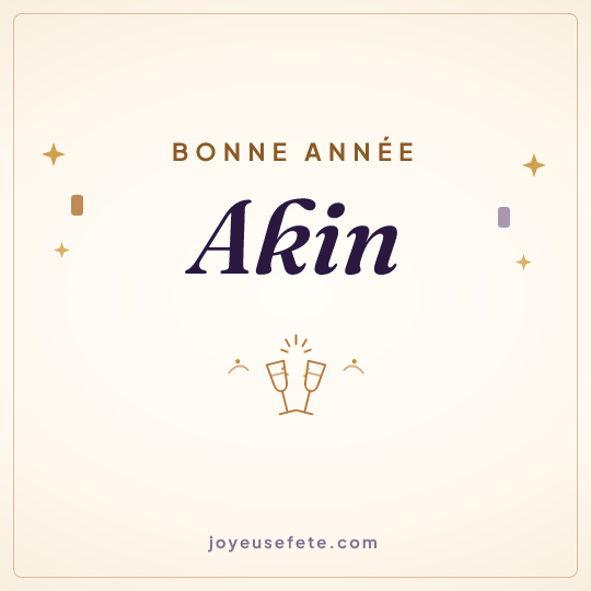 Image carrée « Bonne année Akin » pour WhatsApp