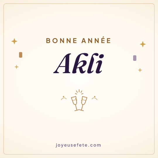 Image carrée « Bonne année Akli » pour WhatsApp
