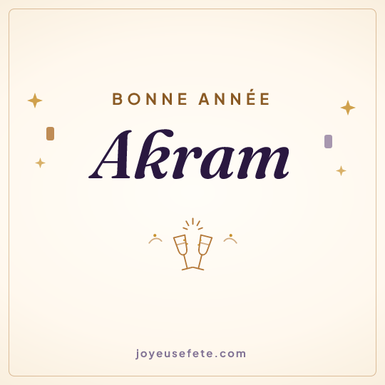 Image carrée « Bonne année Akram » pour WhatsApp