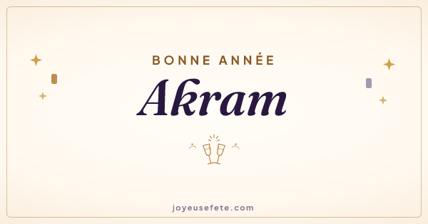 Image « Bonne année Akram » au format large