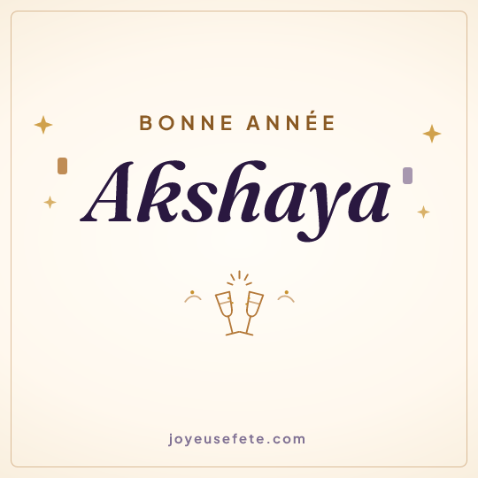 Image carrée « Bonne année Akshaya » pour WhatsApp