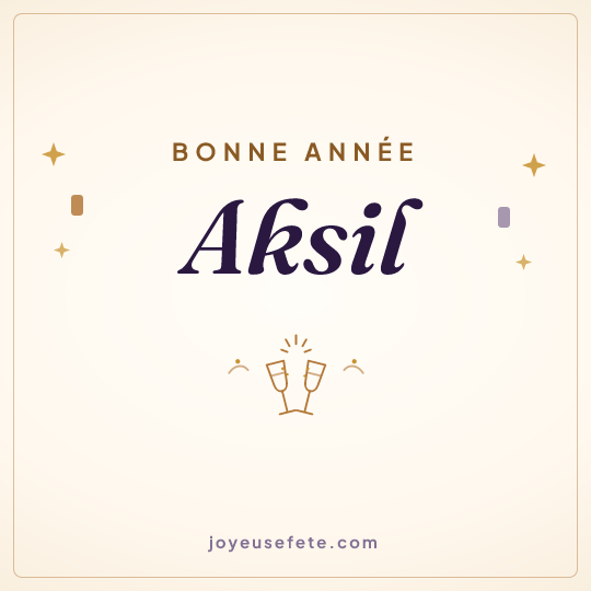 Image carrée « Bonne année Aksil » pour WhatsApp
